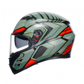 CASCĂ AGV K3 E2205 MPLK DECEPT MATT BLACK/GREEN/RED