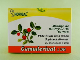 Mladite de merisor de munte - gemoderivat HOFIGAL (30 de monodoze x 2 ml)