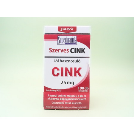 Zinc organic 25 mg  JutaVit   JUVAPHARMA Kft.