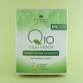 Crema antirid de zi Q10 + ceai verde si complex mineral energizant COSMETIC PLANT (50 ml)
