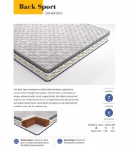 Centuary Back Sport 6" With Natural Coir And Pillow Top Memory Foam With 7 Years Warranty