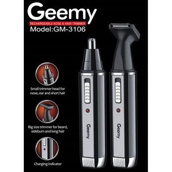 Trimmer facial electric si reincarcabil 2in1, Geemy GM-3106