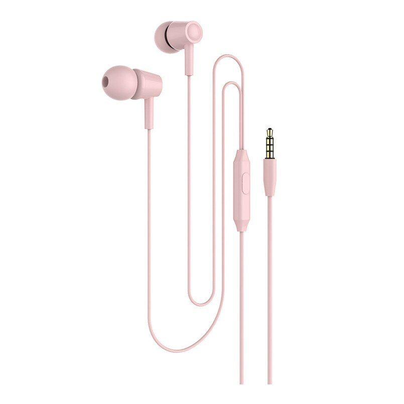 Casti In-EAR Stereo cu Jack 3.5mm si Microfon, Roz - PM-0050-V2