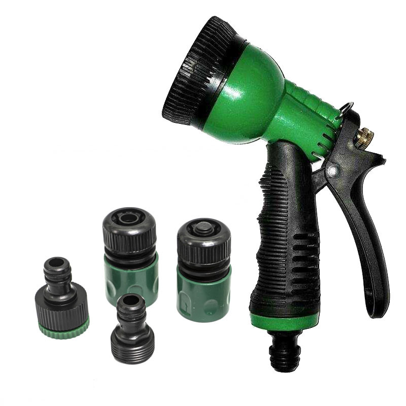 Pistol de stropit multijet cu patru accesorii, Verde-Negru, PM-0066