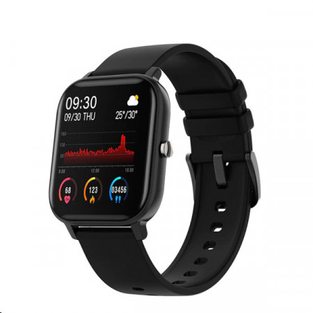 Ceas inteligent - Smartwatch P8 ecran cu touch 1.4 inch color HD, moduri sport, pedometru, puls, notificari, black