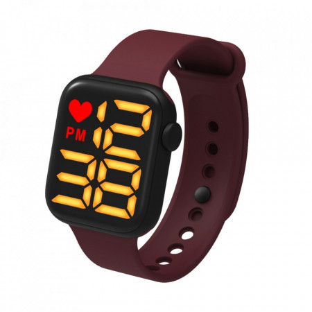 Ceas Sport Led Unisex, Quartz, afisaj Digital, Mov, LED102