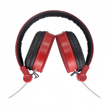 Casti audio SaatchiTech cu fir Jack Detasabil, Microfon incorporat, Culoare Rosie
