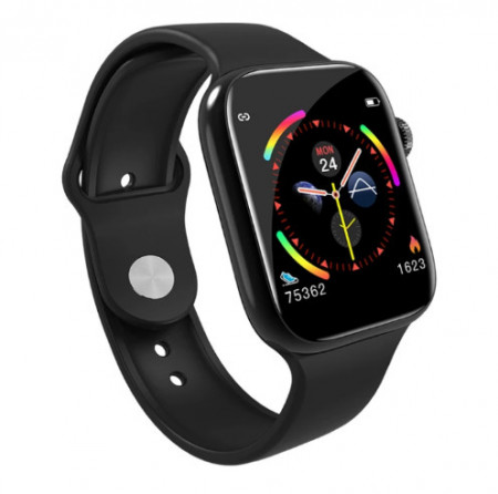 Smartwatch T500, Monitorizare Cardiaca, Tensiune, Sedentarism, Bluetooth 4.2 , Negru, T500-BLACK