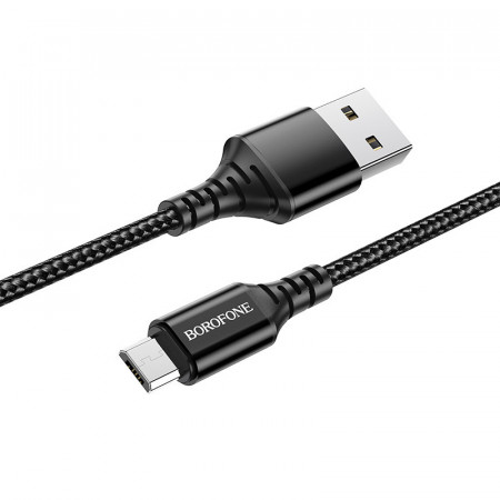 Borofone Cablu BX54 Ultra Bright - USB to Micro USB - 2,4A 1 metre Negru