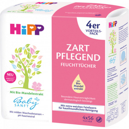 Hipp baby Ultra-Sensitive, Servetele umede hidratante, 4x52 bucati, PM60343