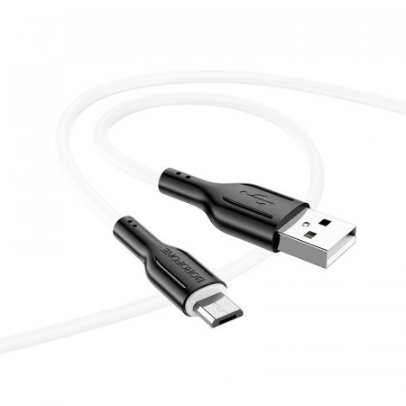 Borofone Cablu BX63 Charming - USB to MicroUSB - 2,4A 1 metre Negru-alb