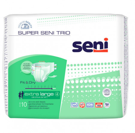 Scutece adulti Super Seni Trio, Extra Large, 10 buc