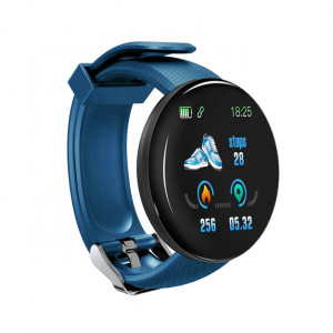 Bratara Fitness Smartband D18 Waterproof IP65, Incarcare USB, Bluetooth 4.0, Display Touch Color OLED, Albastru