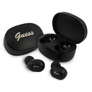 CASTI BLUETOOTH ORIGINALE TWS GUESS - GUTWST30BK + DOCKING STATION NEGRU
