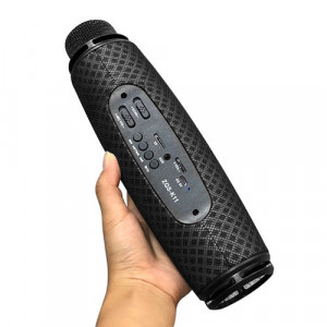 Microfon Karaoke fara fir , ZQS-K11 , boxa inclusa , slot card TF , AUX , negru