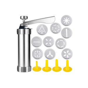 Presa Biscuiti Fursecuri Prajituri 10 Forme 4 Accesorii Ornat, Inox