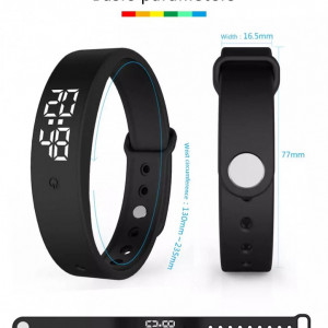 Ceas Sport Smart Led cu Monitorizare Temperatura Corp, Alarma, Cronometru, Data - Albastru