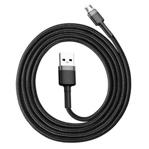 Baseus Cablu Cafule - USB to Micro USB - 2,4A 1 metru (CAMKLF-BG1) Negru and grey