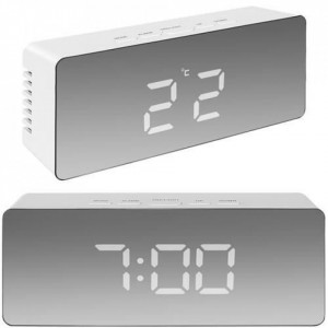 Ceas digital oglinda de birou cu alarma, temperatura CLED-002-ALB