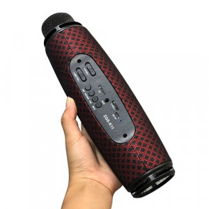 Microfon Karaoke fara fir , ZQS-K11 , boxa inclusa , slot card TF , AUX , Rosu