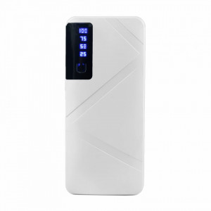 Acumulator Extern Profesional - R8 ALB, 20.000mAh, incarcare rapida, 3 Port-uri USB, Lanterna
