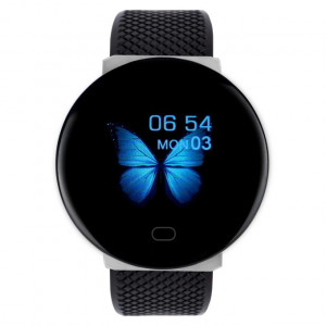 Bratara Fitness Smartband D19, Impermeabil IP65, Incarcare USB, Bluetooth 4.0, Display Touch Color OLED, Negru