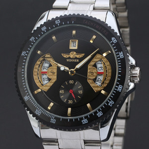 Ceas Barbatesc Automatic Winner D164-NEGRU/AURIU