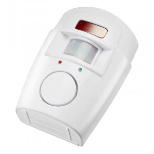 Detector de Miscare Wireless cu Infrarosu, Alarma 105dB si 2 Telecomenzi, Raza Detectie 110 Grade