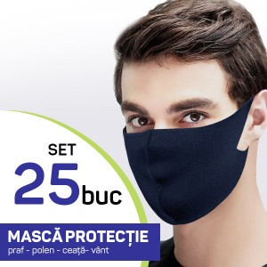 Set 25 buc Masca protectie pentru fata Fashion, culoare bluemarin