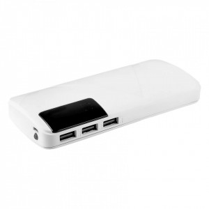 Acumulator Extern Profesional - R8 ALB, 20.000mAh, incarcare rapida, 3 Port-uri USB, Lanterna