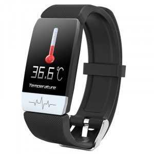 Bratara Fitness T1S Negru, ECG, Puls, Oxigenarea Sangelui, Temperatura Corpului, Bluetooth, Sedentarism, Alerte