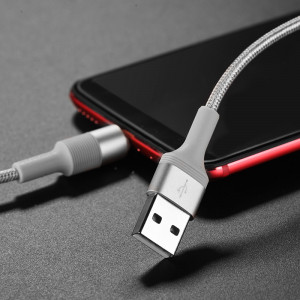 Cablu Borofone Outstanding - USB to Micro USB - 2,4A, 1 metru, gri