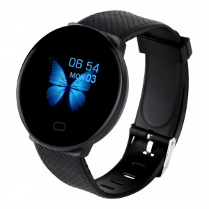 Bratara Fitness Smartband D19, Impermeabil IP65, Incarcare USB, Bluetooth 4.0, Display Touch Color OLED, Negru