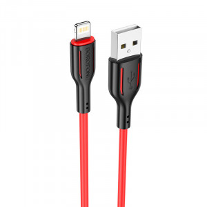 Borofone Cablu BX63 Charming - USB to Lightning - 2,4A 1 metre Negru-red