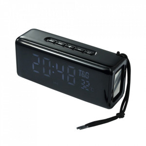 Boxa Portabila TG-174 cu Afisaj Digital,Ceas, Termometru, Radio, MP3, Bluetooth, USB, TF-Card BLACK
