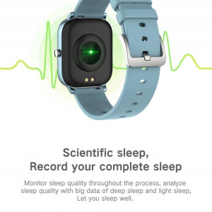 Ceas inteligent - Smartwatch P8 ecran cu touch 1.4 inch color HD, moduri sport, pedometru, puls, notificari, blue