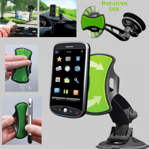 Suport auto GripGo universal pentru telefoane, GPS, tablete cu rotire 360 grade - Albastru - GR011124