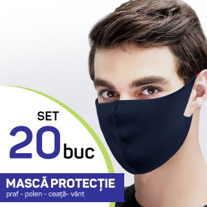Set 20 buc Masca protectie pentru fata Fashion, culoare bluemarin