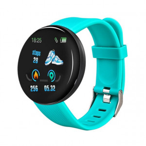 Bratara Fitness Smartband D18 Waterproof IP65, Incarcare USB, Bluetooth 4.0, Display Touch Color OLED, Turcoaz