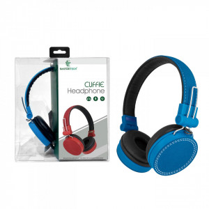 Casti audio SaatchiTech cu fir Jack Detasabil, Microfon incorporat, Culoare Albastra