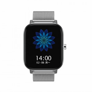 Ceas inteligent DT-35 cu difuzor si microfon incorporat, curea metalica, ecran cu touch 1.54 inch color HD, moduri sport, pedometru, puls, notificari