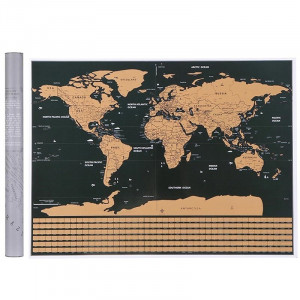 Harta lumii razuibila, limba engleza, drapeluri, 82x59 cm, multicolora