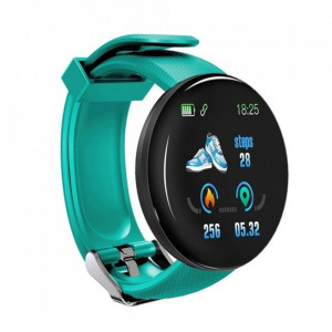 Bratara Fitness Smartband D18 Waterproof IP65, Incarcare USB, Bluetooth 4.0, Display Touch Color OLED, Turcoaz