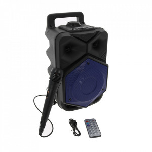 Boxa Portabila BTSPEACKER, Microfon, Telecomanda, Bluetooth, USB, TF-Card, FM, ZQS6120-BLUE