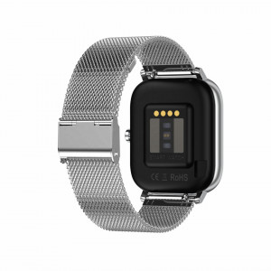 Ceas inteligent DT-35 cu difuzor si microfon incorporat, curea metalica, ecran cu touch 1.54 inch color HD, moduri sport, pedometru, puls, notificari