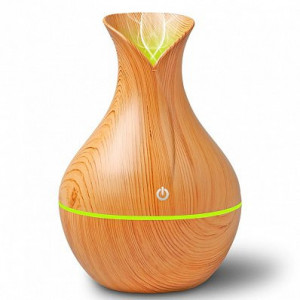 Difuzor Aromaterapie cu ultrasunete si Umidificator cu led, Home Store, 130 ml, Light Wood