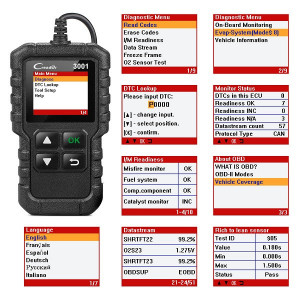Scaner auto diagnoza auto universal , LAUNCH CR3001 ORIGINAL , ecran color , parametrii live data
