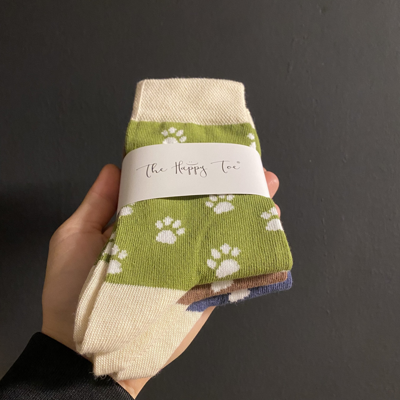 Set 3 perechi de Șosete vesele cu lăbuțe, multicolor, model Paws