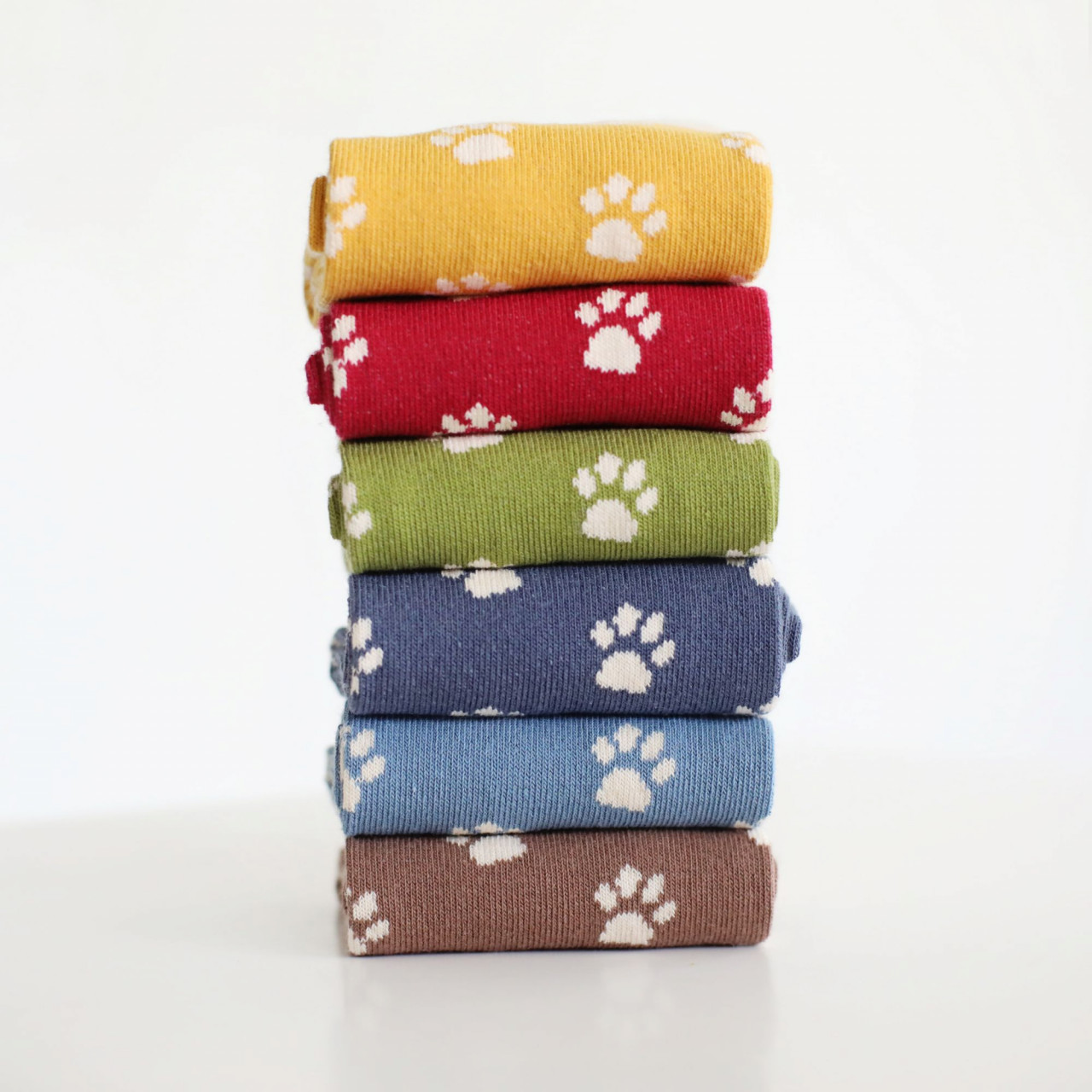 Set 6 perechi de Șosete vesele cu lăbuțe, multicolor, model Paws