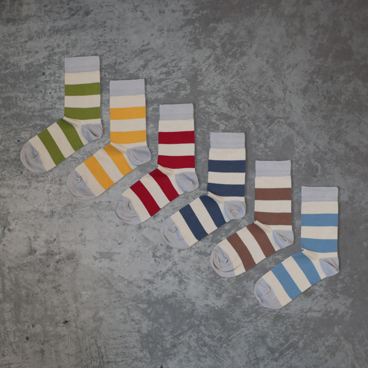 Set 6 perechi Șosete cu dungi multicolor
